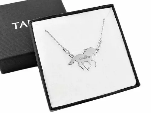 SREBRNY NASZYJNIK KOŃ KONIK OGIER pudełko + grawer wyprodukowano w Polsce na Arena.pl