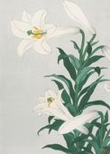 Plakat 13x18cm Lilies, Koson Japoński Vintage do Salonu