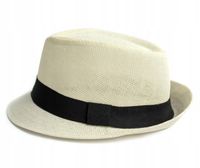 KAPELUSZ Męski Damski Trilby Ecru na Lato Plażę Lekki Miejski Słomkowy 58