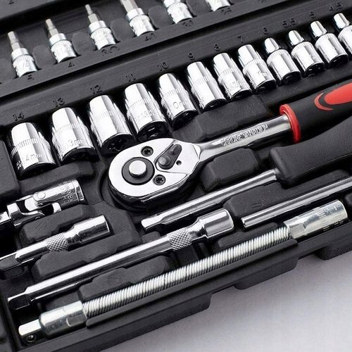 ZESTAW KLUCZY NASADOWYCH NARZĘDZI KLUCZE NASADOWE 46 ELEMENTÓW DUŻY na Arena.pl