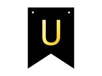 Baner DIY, 16 cm, czarny, literka "U" [stwórz swój baner]