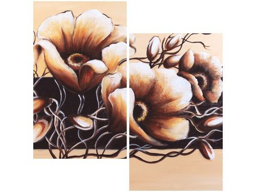 60X60CM DOSTOJNE KWIATY DWU OBRAZ ŚCIAN na Arena.pl