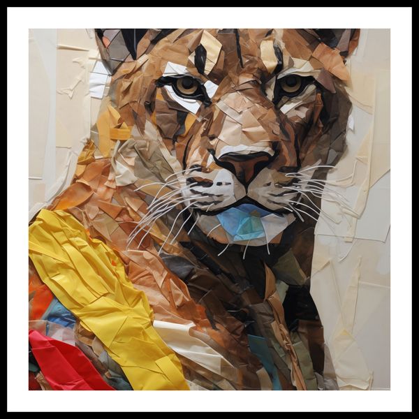 Plakat 50x50cm Papierowy Tygrys zdjęcie 3