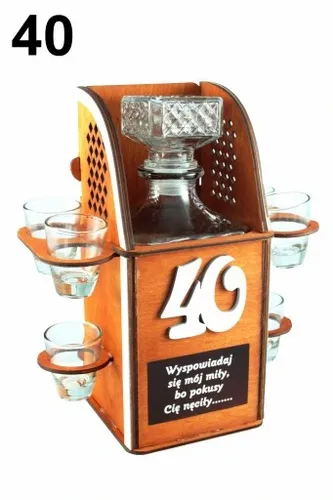 Karafka na alkohol 6 kieliszków kieliszki prezent URODZINY 18-99 WZORY na Arena.pl