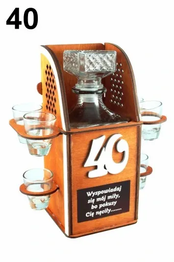 Karafka na alkohol 6 kieliszków kieliszki prezent URODZINY 18-99 WZORY zdjęcie 9