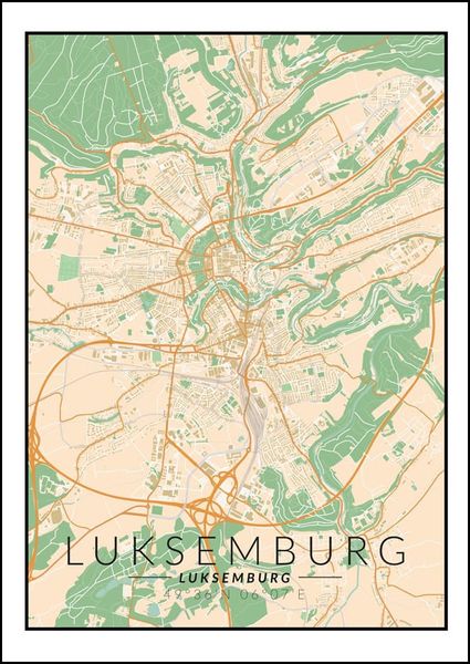Luksemburg mapa kolorowa - plakat 20x30 cm zdjęcie 1