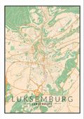 Luksemburg mapa kolorowa - plakat 21x29,7 cm