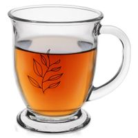 Kubek Szklanka Szklany z Uchwytem do Picia Kawy Herbaty Ziół Napojów 450 ml