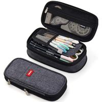 duży piórnik dwukomorowy saszetka grafit pr06cz