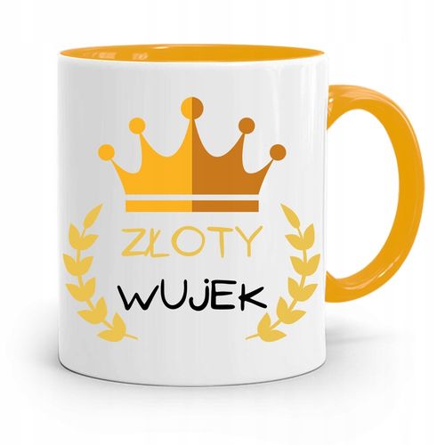 Kubek Żółty Prezent Dla Wujka Złoty Wujek Z Nadrukiem Ze Zdjęciem na Arena.pl