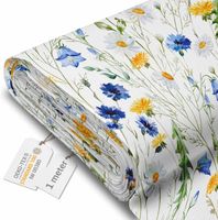 Wodoszczelne Płótno Żaglowe Oxford 600D Biały w Kwiaty 160x100 cm Ogrodowe