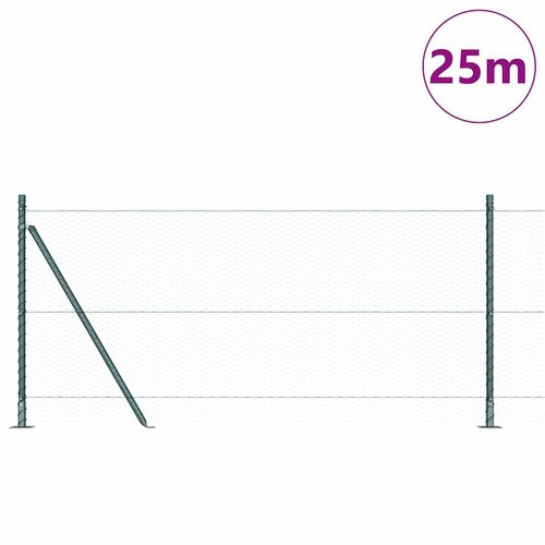 Ogrodzenie z słupkami Zielony 1 x 25 m Stal pokryta PCV na Arena.pl