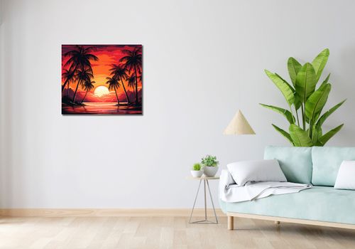 Obraz 70x60cm Palmy Przy Lagunie na Arena.pl