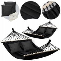 DUŻY HAMAK DWUOSOBOWY OGRODOWY MOCNY XXL PAŁĄK 120 CM Z PODUSZKAMI + LINY