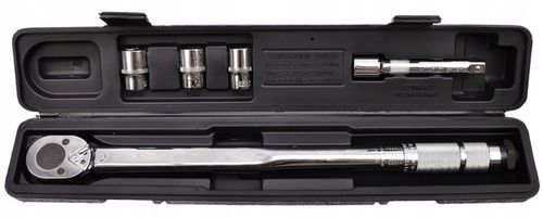 KLUCZ DYNAMOMETRYCZNY 1/2" 28-210NM + 3 CHROMOWANE NASADKI 17 19 21mm na Arena.pl