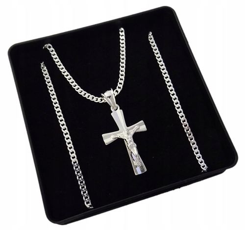 ŁAŃCUSZEK SREBRNY 925 KRZYŻYK KOMUNIA CHREZST na Arena.pl