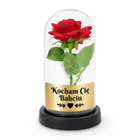 Kocham Cię Babciu - wieczna róża w szkle z grawerem PREZENT dzień babci