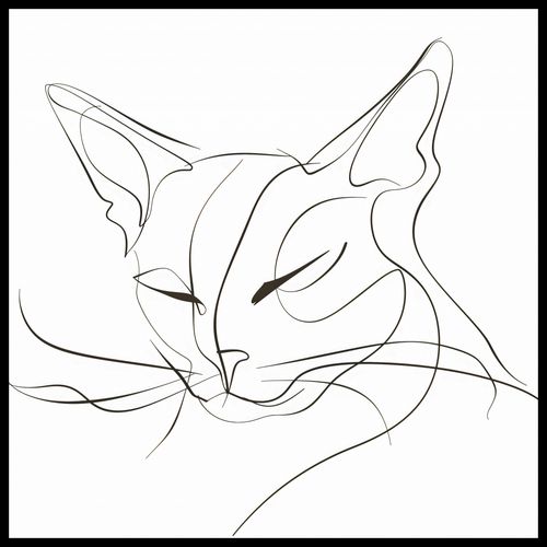 Plakat 90x90cm Linijny Kot na Arena.pl