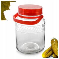 SŁÓJ SZKLANY 8L SŁOIK Z ZAKRĘTKĄ I UCHWYTEM DO KISZENIA OGÓRKÓW DUŻY XXL