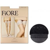 Pończochy samonośne ażurowe kabaretki Risk Black 3