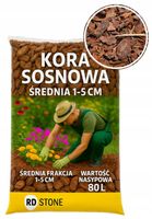 Kora Sosnowa Średnia 80L ściółka naturalna do ogrodu ochrona roślin