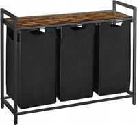 Kosz wolnostojący 3 PRZEGRÓDKI na pranie 3x38L 92,5x33x71 VINTAGE z