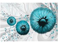 100 70CM OBRAZ PŁÓTNO TURKUSOWE DMUCHAWCE 2 PŁÓTNO RAMA