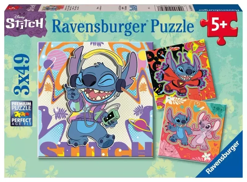 Puzzle dla dzieci 2D 3x49 Disney Stitch zdjęcie 1