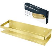 Półka łazienkowa wisząca pod prysznic kuchenna metalowa DELVANT BANO złota szczotkowana 40 cm