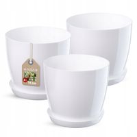 KADAX Zestaw 3x Doniczka Osłonka Biała Połysk 16cm