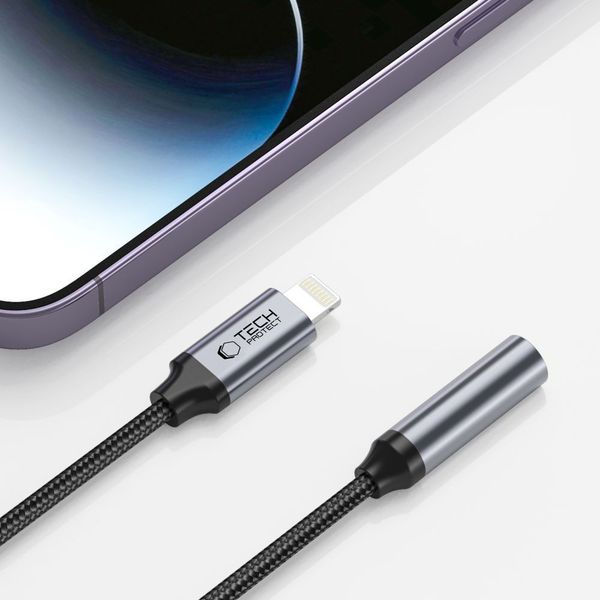 Adapter przejściówka iPhone Lightning - mini jack 3.5mm - czarny zdjęcie 3