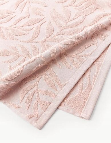 Ręcznik z wypukłą strukturą Leaf 2 x 30 x 30 cm Jasny różowy na Arena.pl