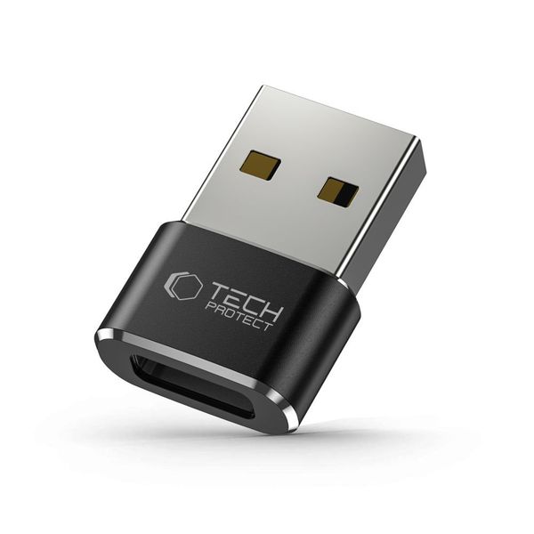 Adapter Tech-Protect USB DO Type-C Szybki Transfer Danych Czarny zdjęcie 1