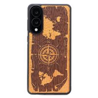 Drewniane Etui Bewood do Samsung Galaxy S25 Edge RÓŻA WIATRÓW MERBAU
