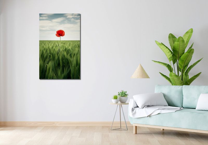 Obraz 60x100cm Samotny Mak na Polu zdjęcie 2