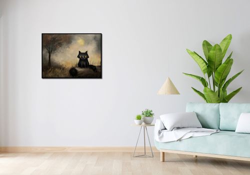 Plakat 80x60cm Czarny Kot na Arena.pl