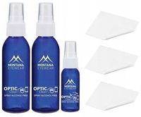 PŁYN DO CZYSZCZENIA OKULARÓW MONTANA 240ML + 30ML + 3 ŚCIERECZKI MIKROFIBRA