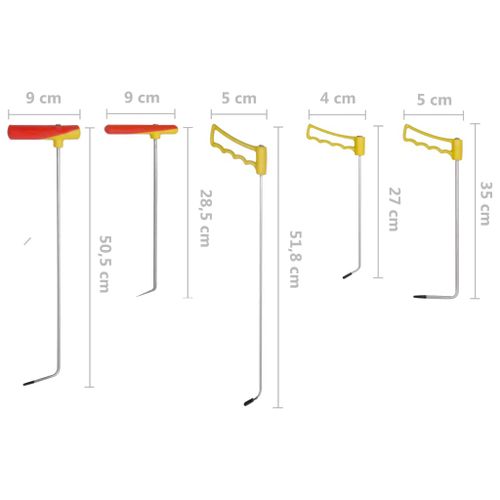 Zestaw 5 lanc do bezlakierowego usuwania wgnieceń, stal na Arena.pl
