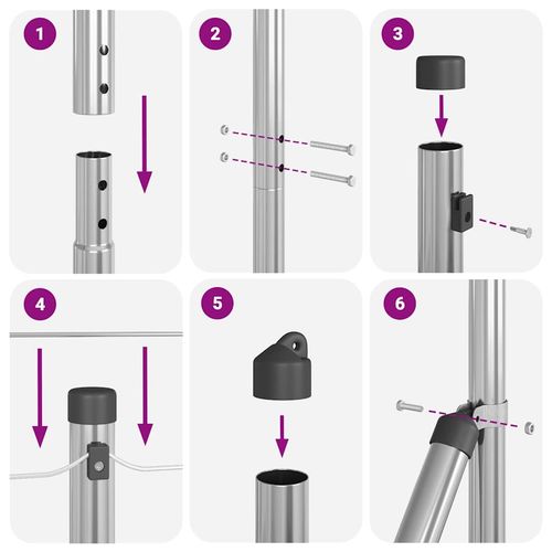 Słupek ogrodzeniowy. 52 pcs Srebrny 3.2 x 3.2 x 140 cm Stal na Arena.pl