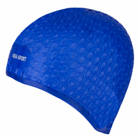 CZEPEK SILIKONOWY BĄBELKOWY AQUA-SPORT BLUE NA DŁUGIE WŁOSY