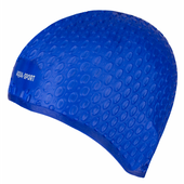 CZEPEK SILIKONOWY BĄBELKOWY AQUA-SPORT BLUE NA DŁUGIE WŁOSY