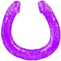 DWUSTRONNY PENIS POCHWOWO ANALNY 45 cm KOLORY FIOLETOWY