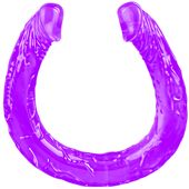 DWUSTRONNY PENIS POCHWOWO ANALNY 45 cm KOLORY FIOLETOWY