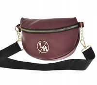 Laura Biaggi - torebka nerka saszetka listonoszka bordowy mat JP72