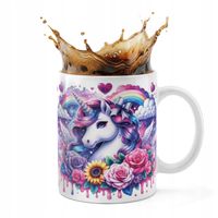 KUBEK CERAMICZNY 330ML DRUK - JEDNOROŻEC UNICORN KOŃ