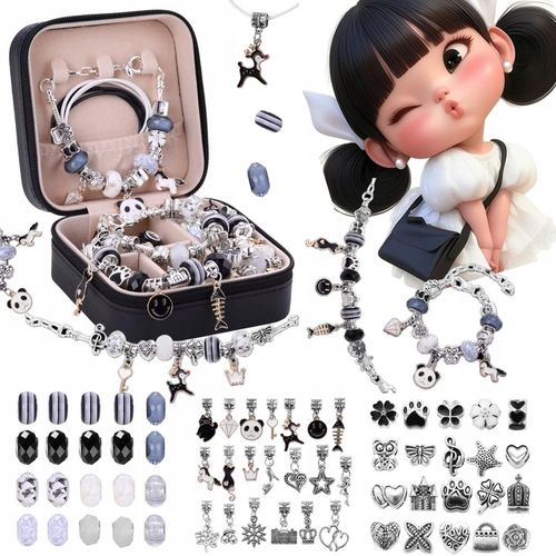 ZESTAW DO ROBIENIA BRANSOLETEK NASZYJNIKÓW PREZENT + KUFEREK FAJNY na Arena.pl