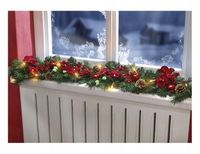 I.ge.a. girlanda jodłowa Led z szyszkami i kwiatami czerwona