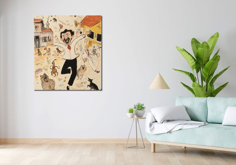 Obraz 90x100cm Chaos w Miasteczku zdjęcie 2
