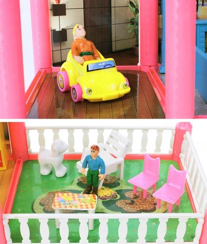 DOMEK DLA LALEK WILLA RÓZOWA MEBLE LALKI LALECZKI TARAS SAMOCHÓD DO ZABAWY na Arena.pl