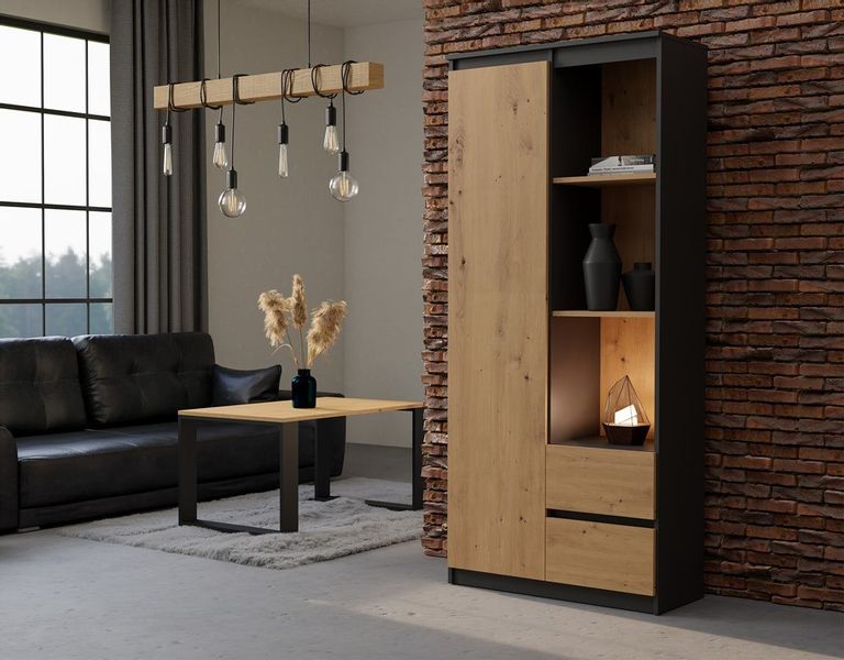 REGAŁ RS-80 BILY - ANTRACYT / DĄB ARTISAN zdjęcie 4